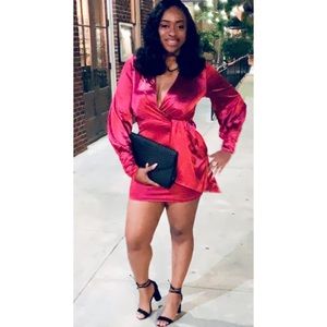 Rosey red silk dress